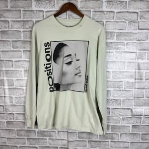 Ariana Grande Positions Album Tour Mint Green LongSleeve Crew Neck T-Shirt LARGE
